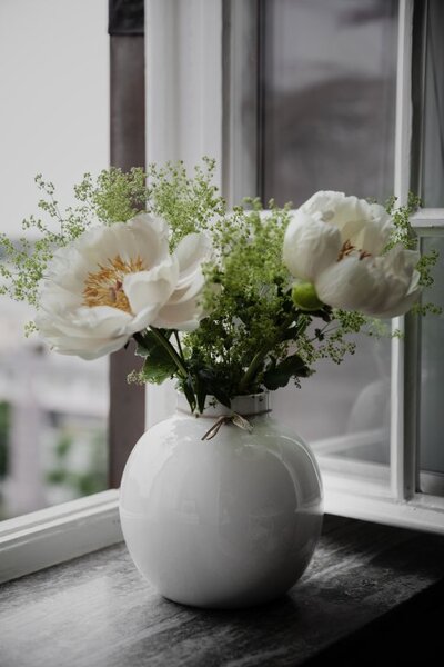 Kameninová váza ERNST White Gloss - 13 cm EF434