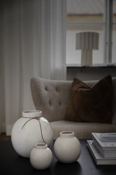 Kameninová váza ERNST White Gloss - 13 cm EF434