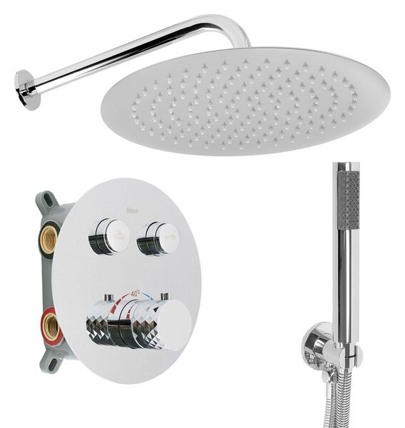 Rea Lungo Diamond, podomítková sprchová souprava s termostatickou baterií + BOX, REA-P6967