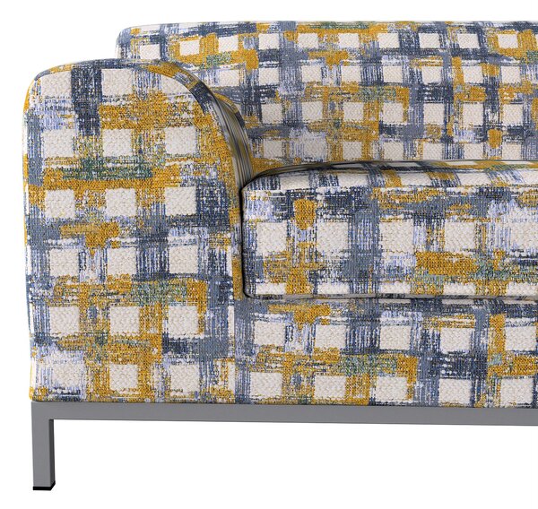 Potah na pohovku IKEA Kramfors 3-místná barva modrá látka pletený vzor, vzorované