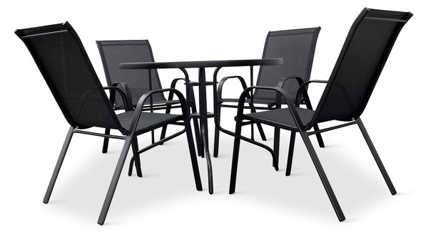 Zahradní jídelní set Capri 100cm + 4x kovová židle Ramada