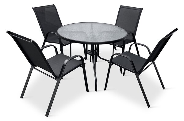 Zahradní jídelní set Capri 100cm + 4x kovová židle Ramada