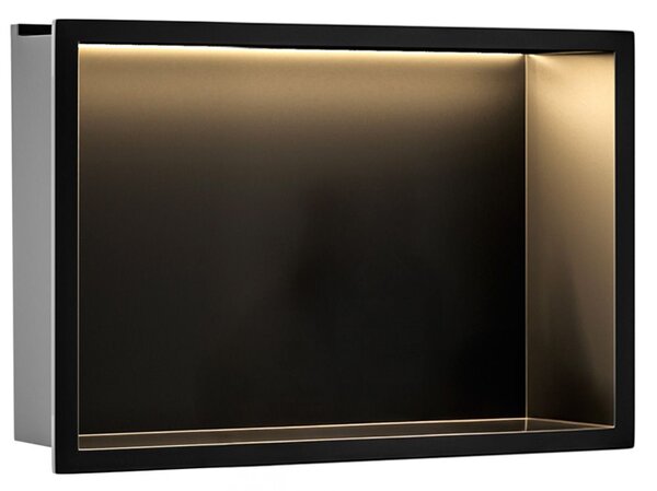 VESTAVNÁ KOUPELNOVÁ POLICE LED 30x45 black