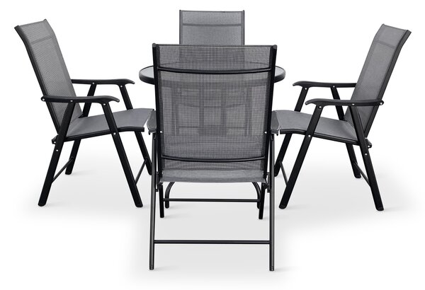 Noela Zahradní jídelní set Capri 80cm + 4x kovová židle Solano