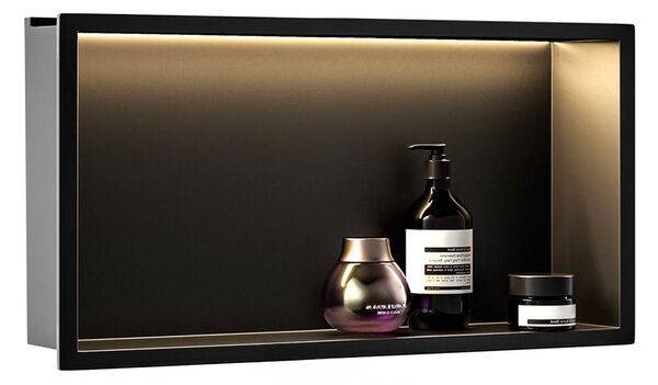VESTAVNÁ KOUPELNOVÁ POLICE LED 30x60 black