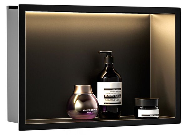 VESTAVNÁ KOUPELNOVÁ POLICE LED 30x45 black