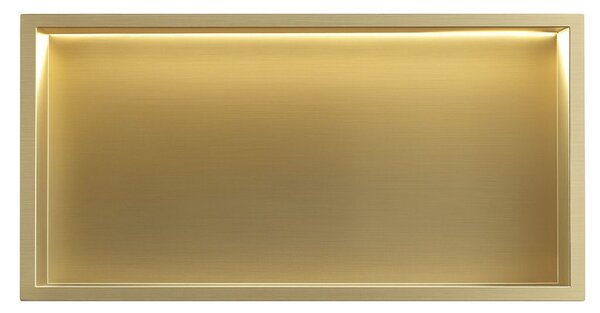 VESTAVNÁ KOUPELNOVÁ POLICE LED 30x60 brush gold