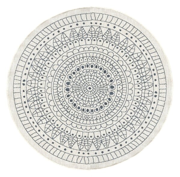 NORTHRUGS Kusový koberec Twin-Wendeteppiche 103143 creme grau kruh – na ven i na doma - 140x140 (průměr) kruh cm