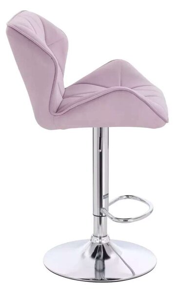 LuxuryForm DESIGN Barová židle MILANO VELUR na stříbrném talíři - levandule