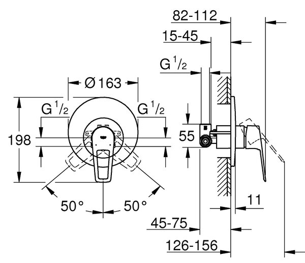 GROHE BauLoop - Páková sprchová baterie, DN 15, Chrom 29080001