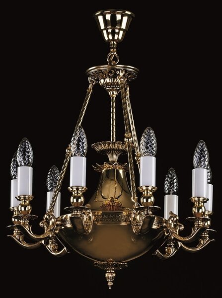 Svítidlo Mosazný lustr DAFNE brass antique