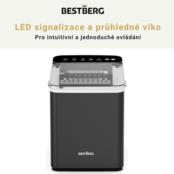 Výrobník ledu BestBerg BBCM-11 / 150 W / 12 kg/24 hod. / černá