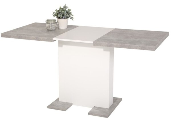 Jídelní stůl Britt 110x69 cm, šedý beton/bílý