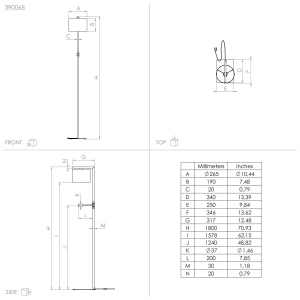 Eglo 390068 - LED Stojací lampa FOLIGNO 1xE27/40W/230V + LED/3,8W