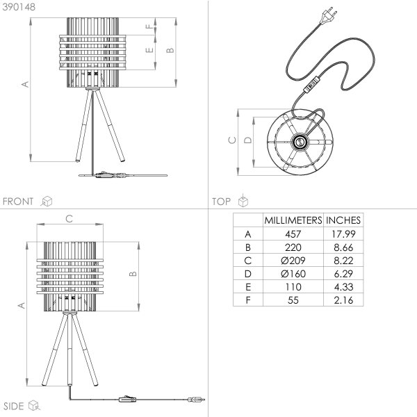Eglo 390148 - Stojací lampa OLTAMAR 1xE27/40W/230V krémová