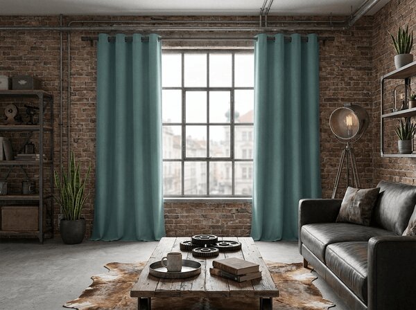 Zatemňovací závěs DREAM VELVET 140x270 cm, modrozelený Zavěšení: Řasící páska