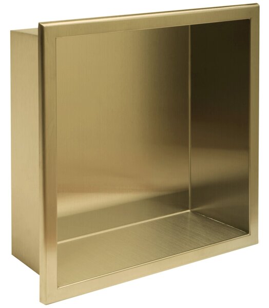 Bathroom shelf 30x30 gold brush