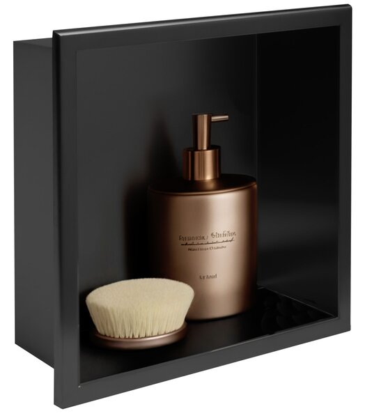 Bathroom shelf 30x30 matte black