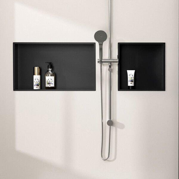 Bathroom shelf 30x30 matte black