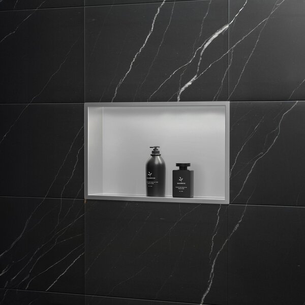 Bathroom shelf 30x45 steel brush