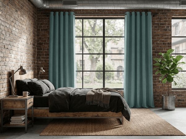 Zatemňovací závěs DREAM VELVET 140x270 cm, modrozelený Zavěšení: Řasící páska