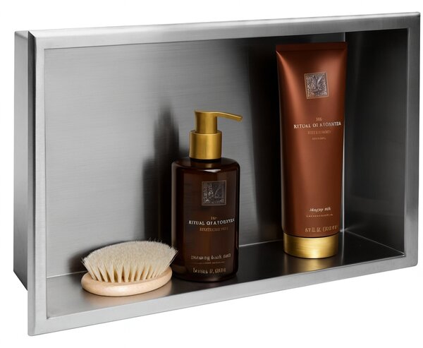 Bathroom shelf 30x45 steel brush