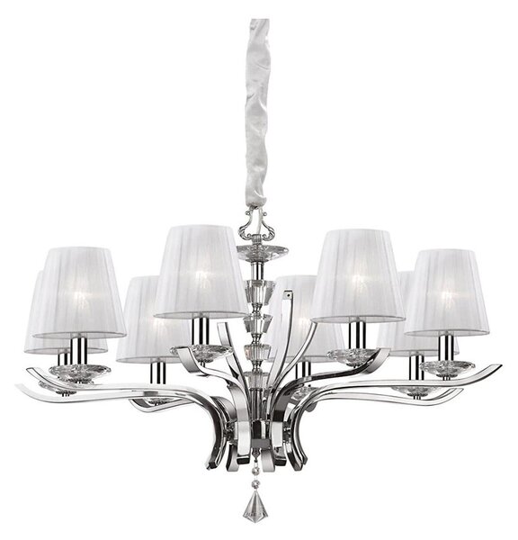 Ideal Lux - Lustr na řetězu PEGASO 8xE14/28W/230V pr. 76 cm lesklý chrom