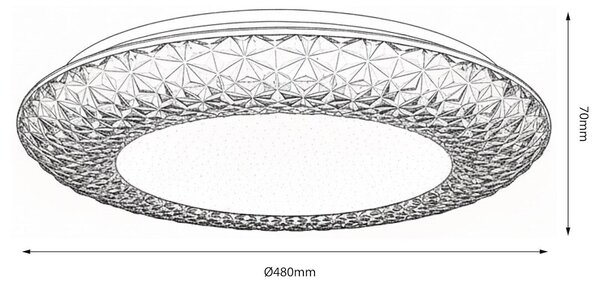Stropní LED svítidlo Rox, 1x LED 34w, 4000k, (fi 48cm), w
