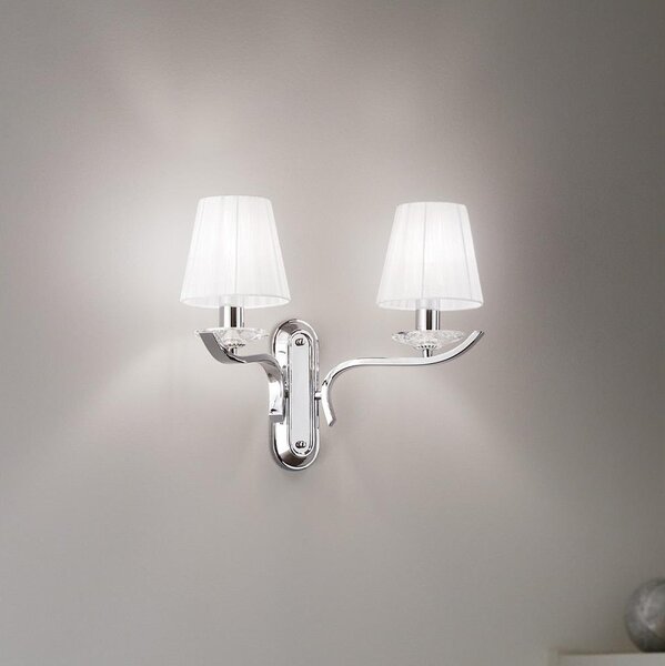 Ideal Lux - Křišťálová nástěnná lampa PEGASO 2xE14/28W/230V lesklý chrom