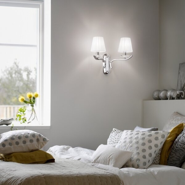 Ideal Lux - Křišťálová nástěnná lampa PEGASO 2xE14/28W/230V lesklý chrom