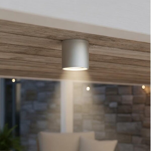 Ideal Lux - Venkovní bodové svítidlo GUN 1xGU10/28W/230V pr. 11 cm IP55 šedá