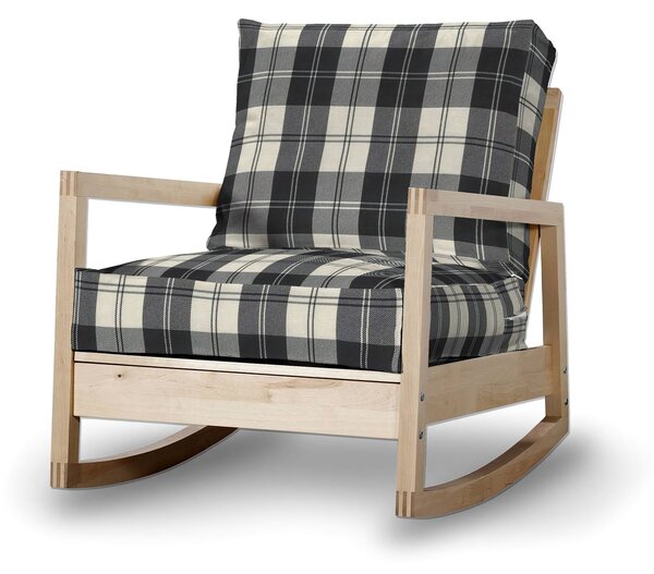 Potah na křeslo IKEA Lillberg barva černá látka pletený vzor, vzorované