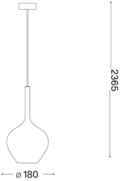 Ideal Lux - Lustr na lanku KALIQUE 1xE27/42W/230V pr. 18 cm kouřová černá