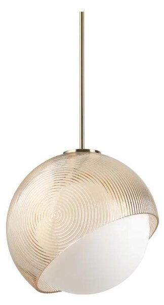Ideal Lux - Lustr na lanku BLOOM 1xE27/42W/230V pr.30cm zlatá/kouřová béžová