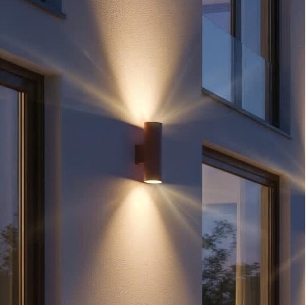 Ideal Lux - Venkovní nástěnné svítidlo GUN 1xGU10/35W/230V 21 cm IP44 hnědá