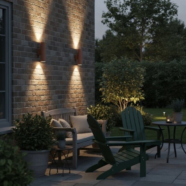 Ideal Lux - Venkovní nástěnné svítidlo GUN 1xGU10/35W/230V 21 cm IP44 hnědá