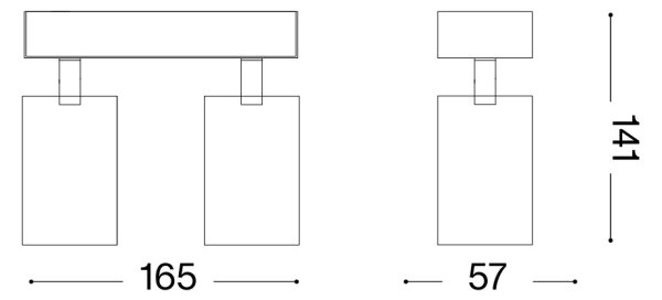 Ideal Lux - LED Nástěnné bodové svítidlo DYNAMITE 2xGU10/7W/230V CRI 90 bílá