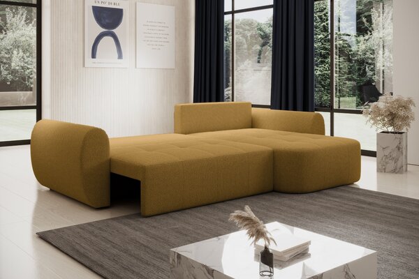 Designová sedací souprava HANELORA - hořčicová