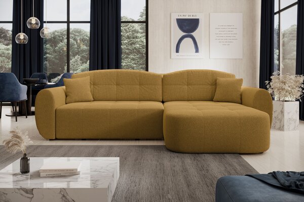 Designová sedací souprava HANELORA - hořčicová