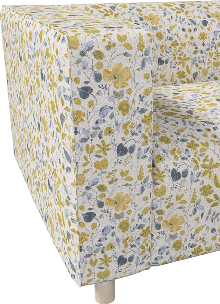 Potah na pohovku IKEA Klippan 2-místná barva žlutá látka pletený vzor, vzorované