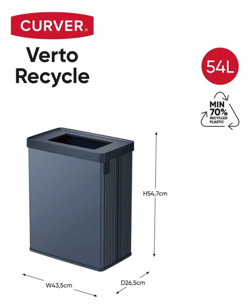 Modrý odpadkový koš na tříděný odpad z recyklovaného plastu 54 l Verto Recycle – Curver
