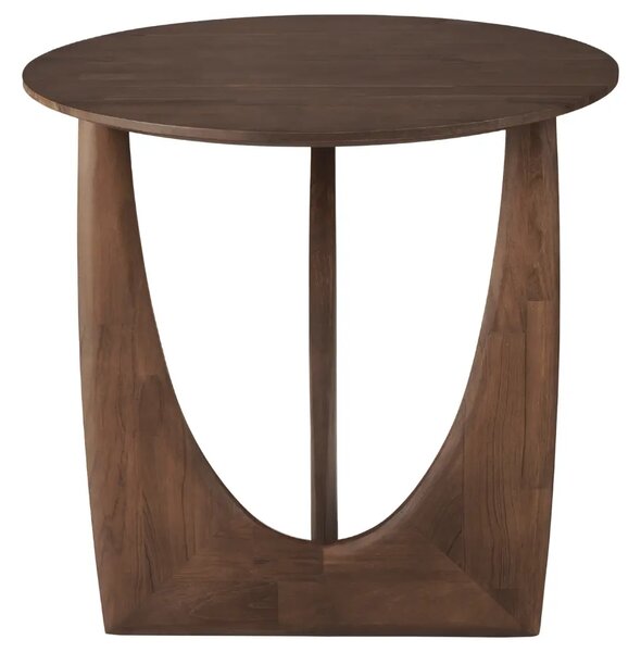 Ethnicraft Hnědý dřevěný odkládací stolek Geometric 51 cm