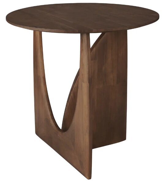 Ethnicraft Hnědý dřevěný odkládací stolek Geometric 51 cm