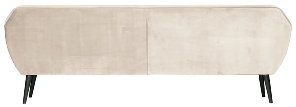 WOOOD Krémová sametová čtyřmístná pohovka Rocco 230 cm