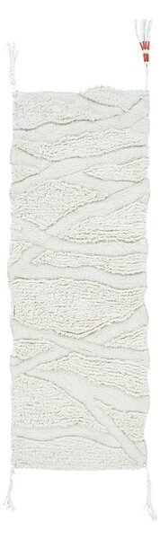 Bílý pratelný ručně tkaný vlněný běhoun 70x200 cm Enkang Ivory – Lorena Canals