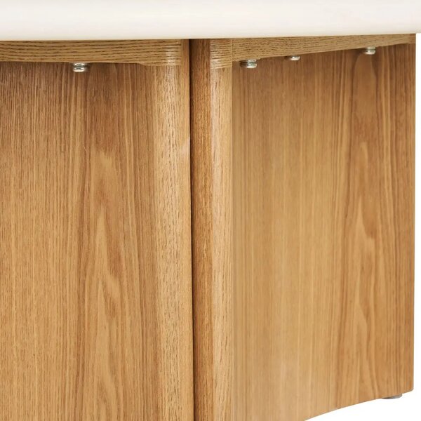 Nordic Living Bílý dřevěný konferenční stolek Morthy ø80 cm