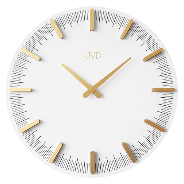 JVD Designové minimalistické bílé hodiny JVD HC401.1