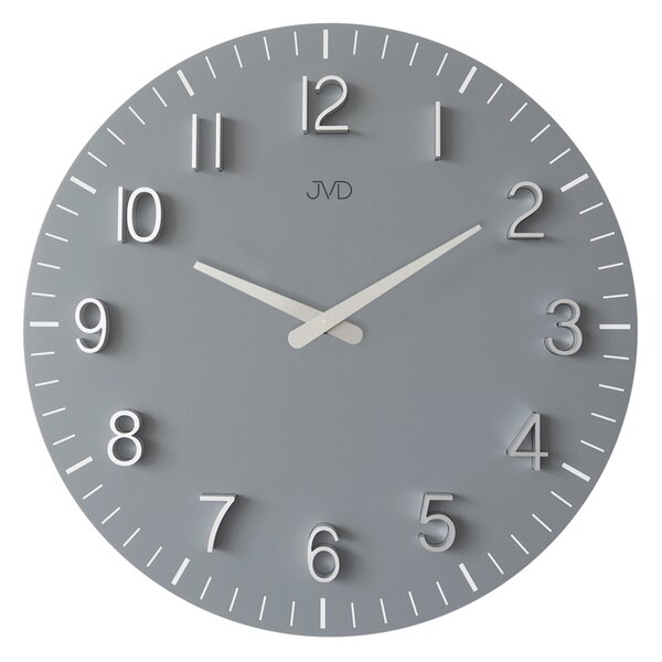 JVD Designové nástěnné minimalistické šedé hodiny JVD HC404.3 (hodiny o průměru 400mm)