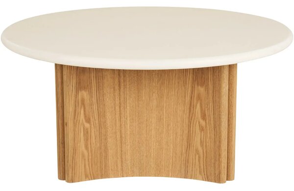 Nordic Living Bílý dřevěný konferenční stolek Morthy ø80 cm