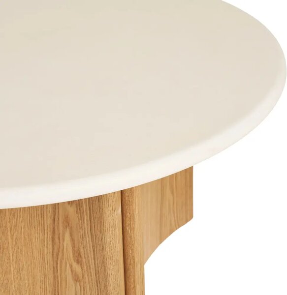 Nordic Living Bílý dřevěný konferenční stolek Morthy ø80 cm